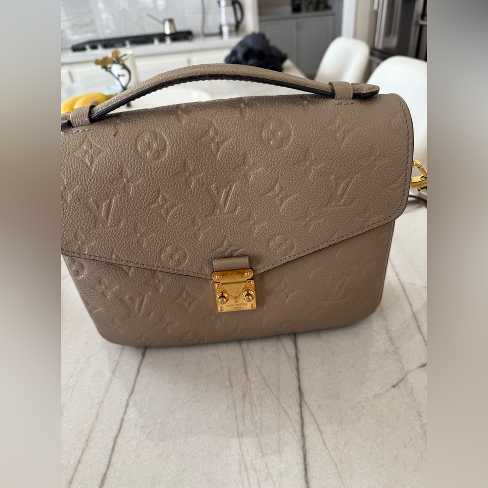 Louis Vuitton Tan Crossbody Bag with Gold Accents